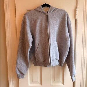 Skims Gray Zip-Up Hoodie